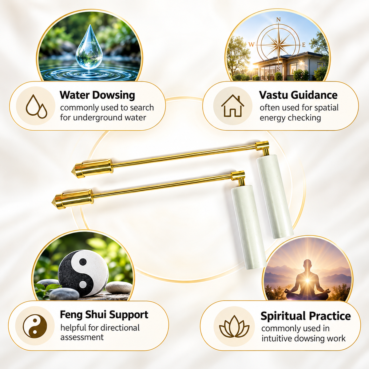 Brass L Rod Pair for Traditional Water Dowsing