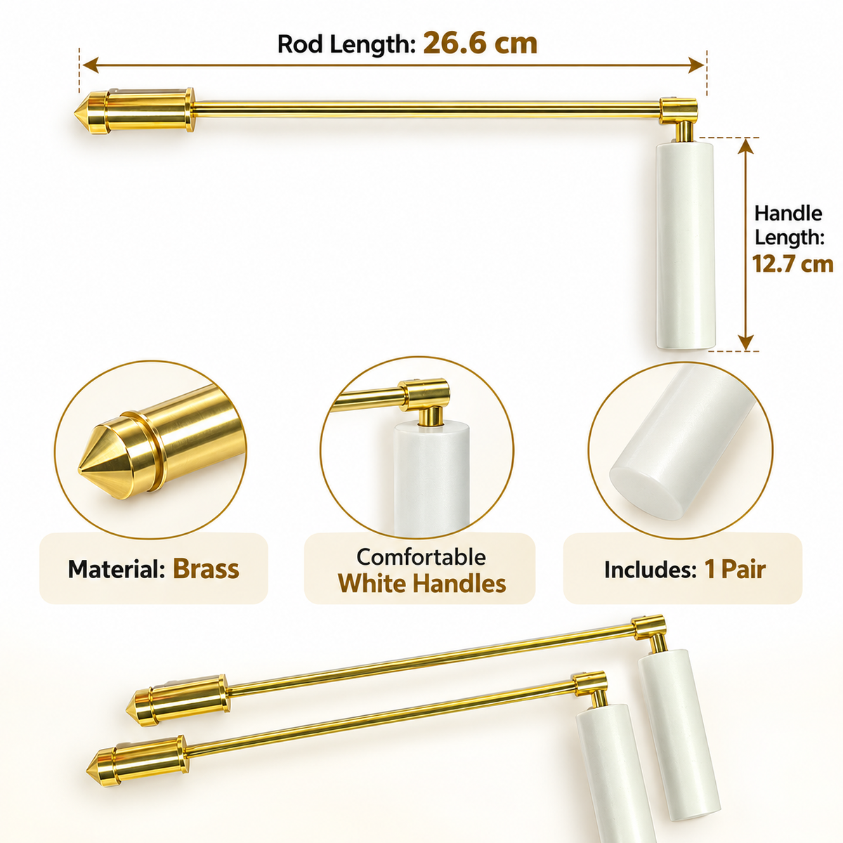 Brass Dowsing Rods for Reiki Feng Shui and Vastu Practices