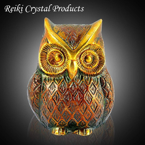 Brass Owl Statue for Vastu Remedy | 300 Gram Solid Brass Owl Idol for Wisdom, Protection & Positive Energy | Decorative Brass Owl Figurine for Home, Office & Study Table