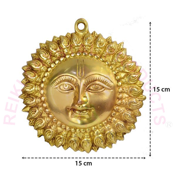 Brass Surya Face Statue