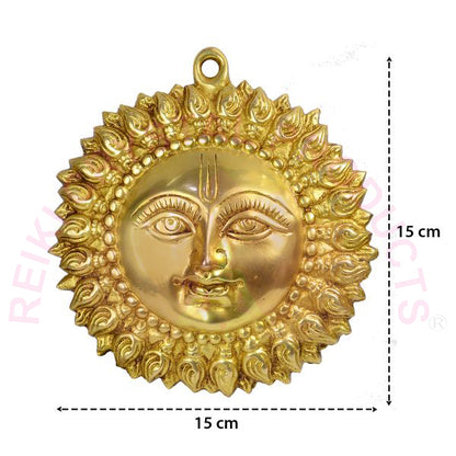 Brass Surya Face Statue