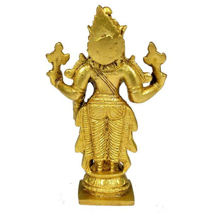 Brass Vishnu Statue for Vastu Remedy | 270–300 Gram Solid Brass Lord Vishnu Idol for Protection, Harmony & Positive Energy