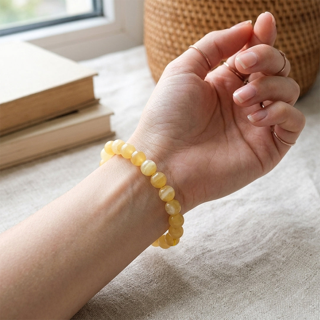 Calcite Crystal Bracelet | Natural Healing Gemstone Bracelet for Energy & Clarity