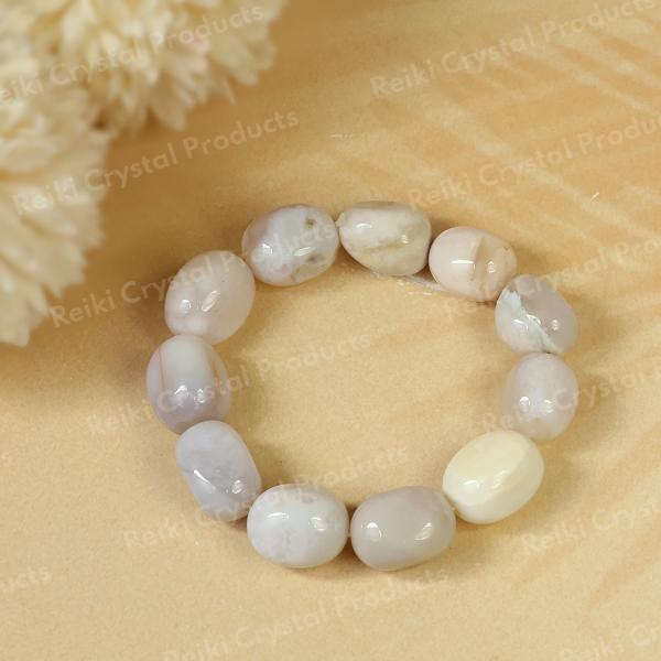 Carnelian Flower Tumble Crystal Bracelet | Natural Healing Gemstone Bracelet for Courage & Creativity