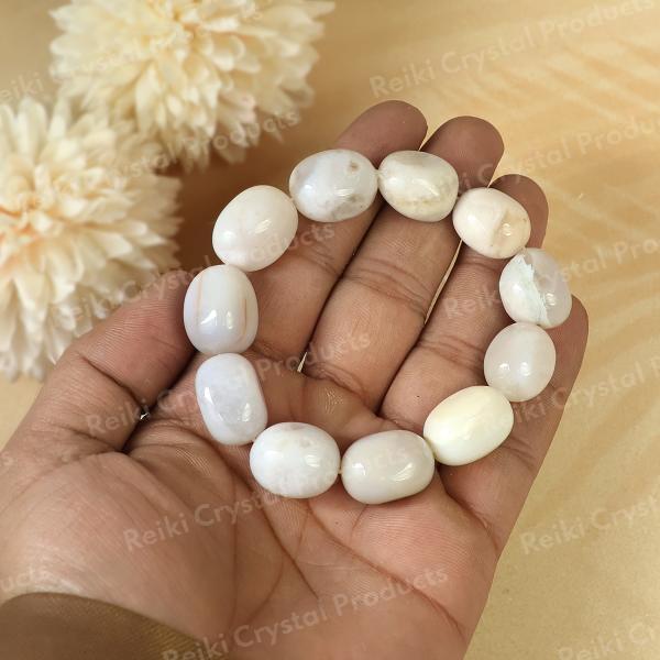 Carnelian Flower Tumble Crystal Bracelet | Natural Healing Gemstone Bracelet for Courage & Creativity