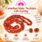 Carnelian Chip Necklace Mala with Earrings