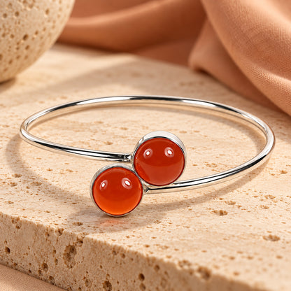 Carnelian Cuff Bangle Bracelet