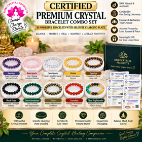 Certified Bracelet with Selenite Charging Plate Combo pack