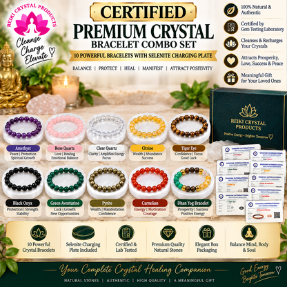 Certified Bracelet with Selenite Charging Plate Combo pack
