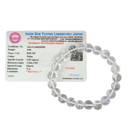 Certified Clear Quartz Bracelet 10 mm