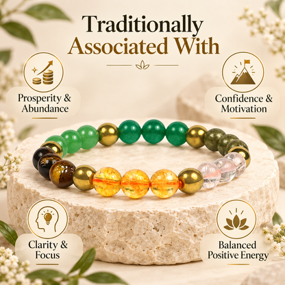 Natural Seven Stone Dhan Yog Wealth and Prosperity Crystal Bracelet