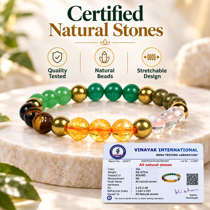 Natural 8 mm Round Beads Dhan Yog Money Magnet Bracelet