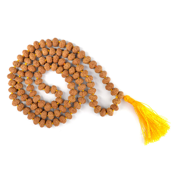 Certified Original 7 Seven Mukhi Rudraksha Mala 108 Beads for Prosperity, Abundance, Stability & Financial Well-Being
