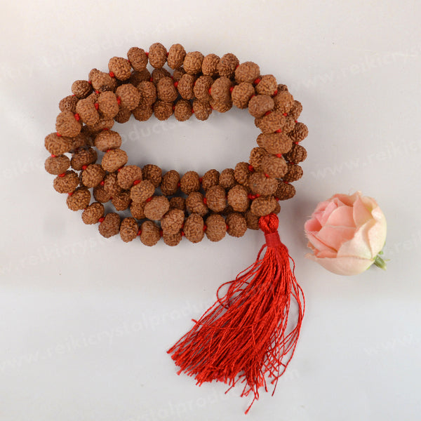 Certified Original 9 Nine Mukhi Rudraksha Mala 108 Beads for Courage, Strength, Confidence & Fearlessness