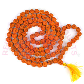 Certified Original Five 5 Mukhi Rudraksha Mala 108 Beads for Peace, Meditation, Focus & Spiritual Growth