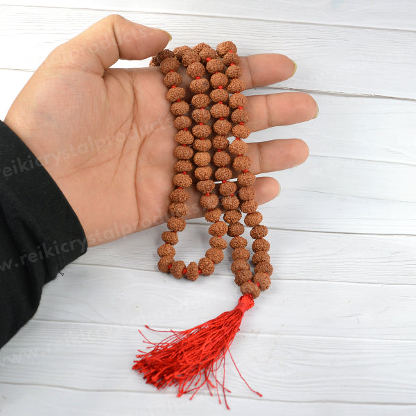 Certified Original Nine 9 Mukhi Rudraksha Mala 108 Beads for Courage, Strength, Confidence & Fearlessness