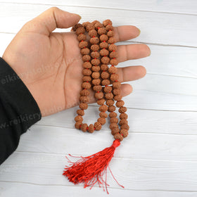 Certified Original Nine 9 Mukhi Rudraksha Mala 108 Beads for Courage, Strength, Confidence & Fearlessness