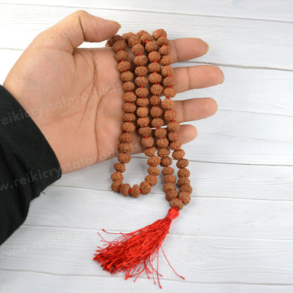 Certified Original Nine 9 Mukhi Rudraksha Mala 108 Beads for Courage, Strength, Confidence & Fearlessness