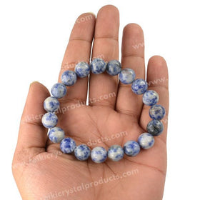 Certified Sodalite 10 mm Round Bead Bracelet for Wisdom, Communication, Mental Clarity & Confidence