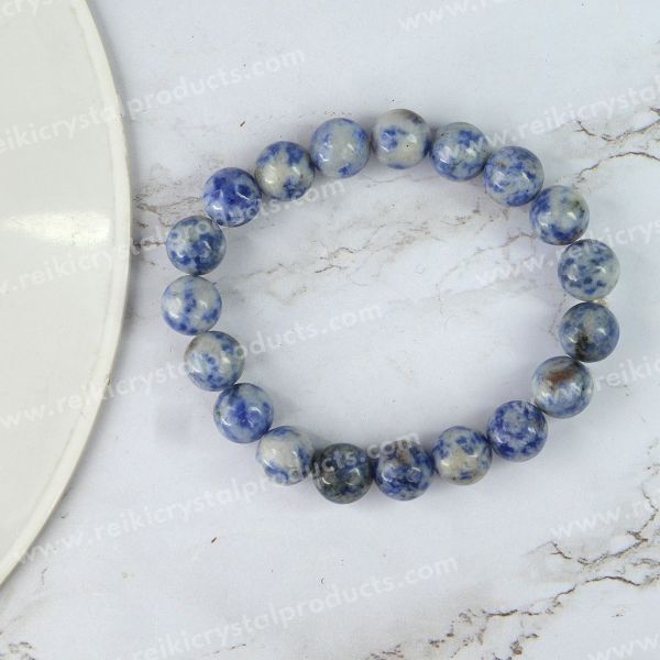 Certified Sodalite 10mm Round Bead Bracelet for Wisdom, Communication, Mental Clarity & Confidence