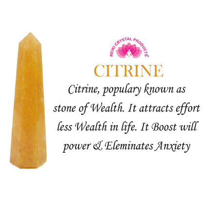 Citrine Pencil Obelisks for Reiki Healing