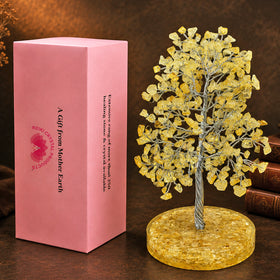 Natural Citrine Crystal Tree with Natural Citrine Chip Stone Base | Reiki Charged Money Tree for Wealth, Prosperity, Abundance & Positive Energy | Home & Office Décor | Vastu & Feng Shui