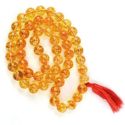 Citrine Crystal Mala | Natural Healing Gemstone Necklace for Abundance, Prosperity & Positive Energy | Reiki Energized Meditation Mala for Men & Women | Available in Multiple Sizes & Shapes