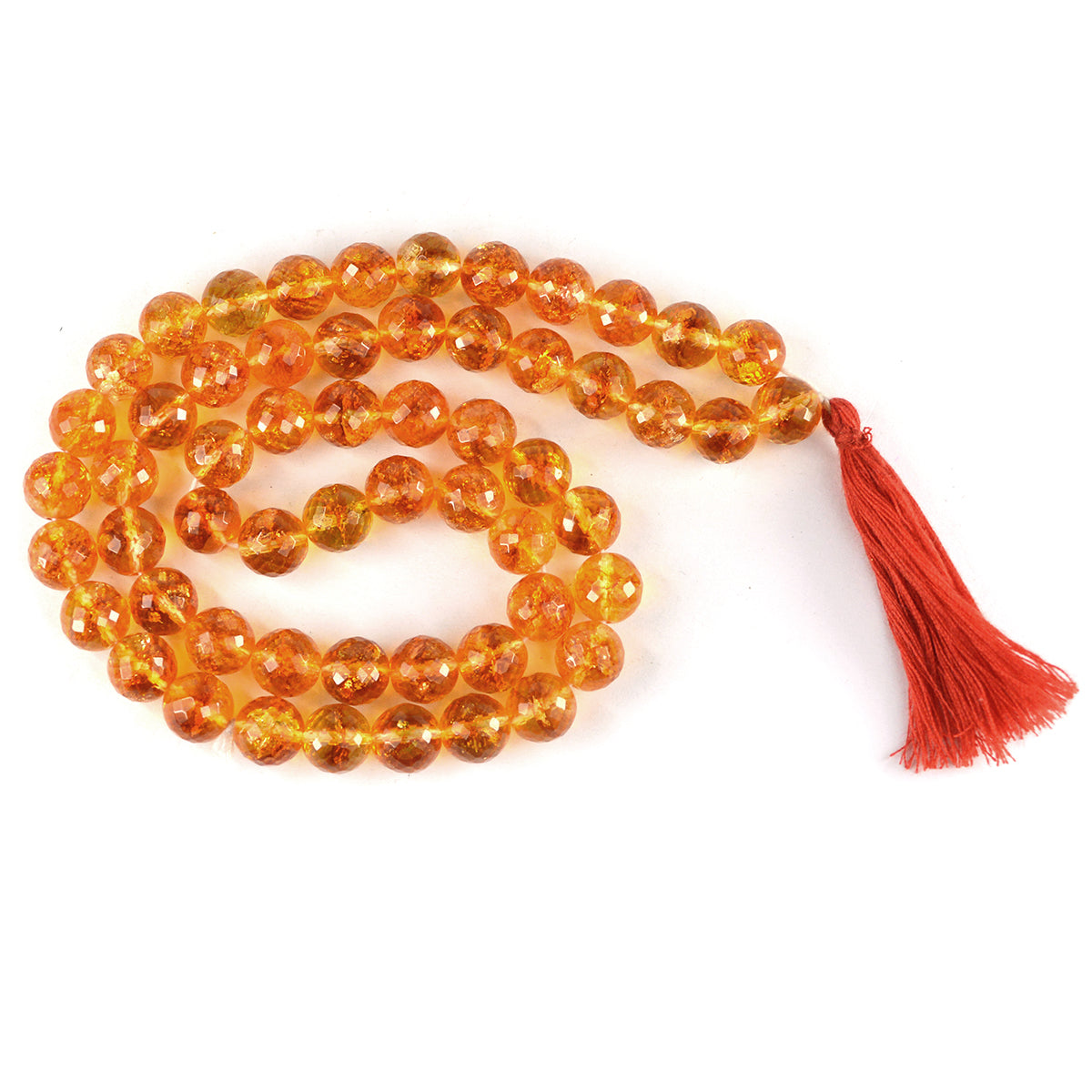 Citrine Crystal Mala | Natural Healing Gemstone Necklace for Abundance, Prosperity & Positive Energy | Reiki Energized Meditation Mala for Men & Women | Available in Multiple Sizes & Shapes