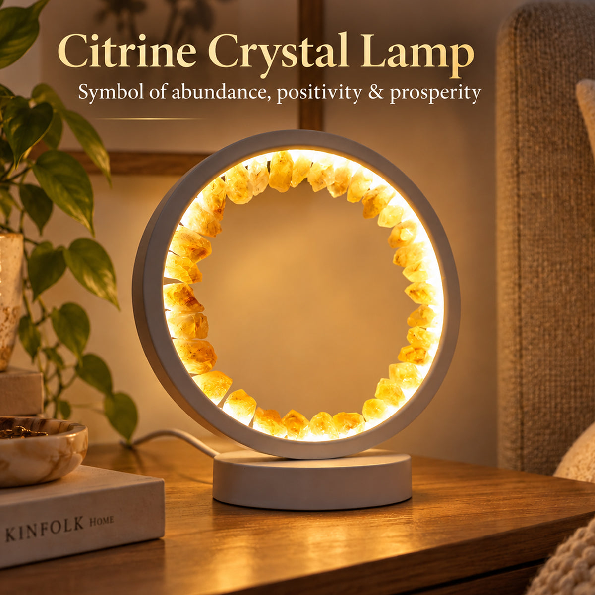 Citrine Crystal Lamp for Wealth Prosperity and Abundance