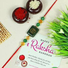 Citrine Green Jade Green Aventurine Rakhi