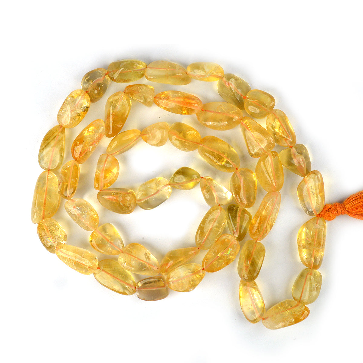 Citrine Crystal Mala | Natural Healing Gemstone Necklace for Abundance, Prosperity & Positive Energy | Reiki Energized Meditation Mala for Men & Women | Available in Multiple Sizes & Shapes