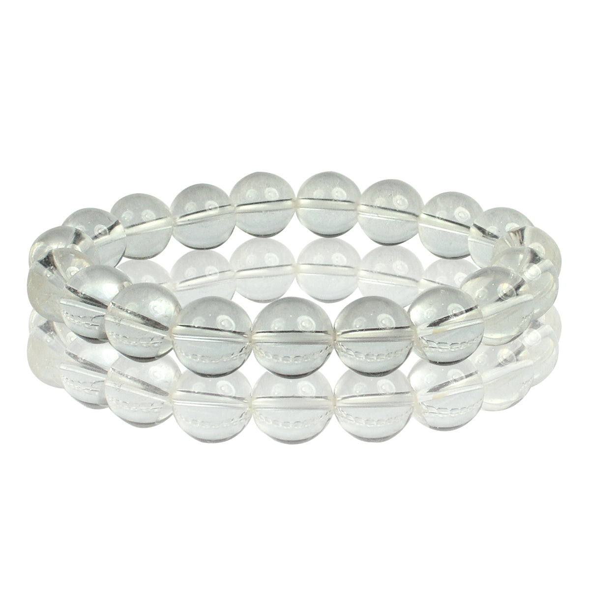 Natural Clear Quartz 10 mm Round Bead Bracelet Reiki Charged