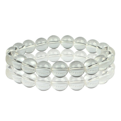 Natural Clear Quartz 10 mm Round Bead Bracelet Reiki Charged