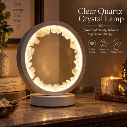 Clear Quartz Crystal Lamp for Home and Office Decor
