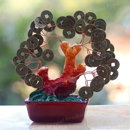 Gold Coin Feng Shui Tree for Home Office Prosperity Decor