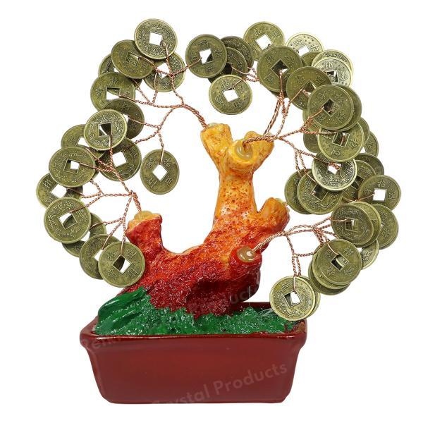 Golden Money Tree Feng Shui Decor for Financial Luck