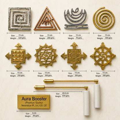 Complete 10 Pcs Vastu Tool Combo Size and Weight Specifications