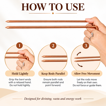Copper Dowsing Rod Pair for Vastu and Energy Detection