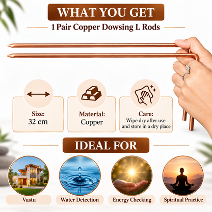 L Shaped Copper Divining Rods for Dowsing Practices