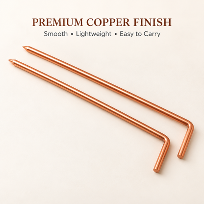 Copper Divining Rod Pair for Reiki Vastu and Spiritual Practices