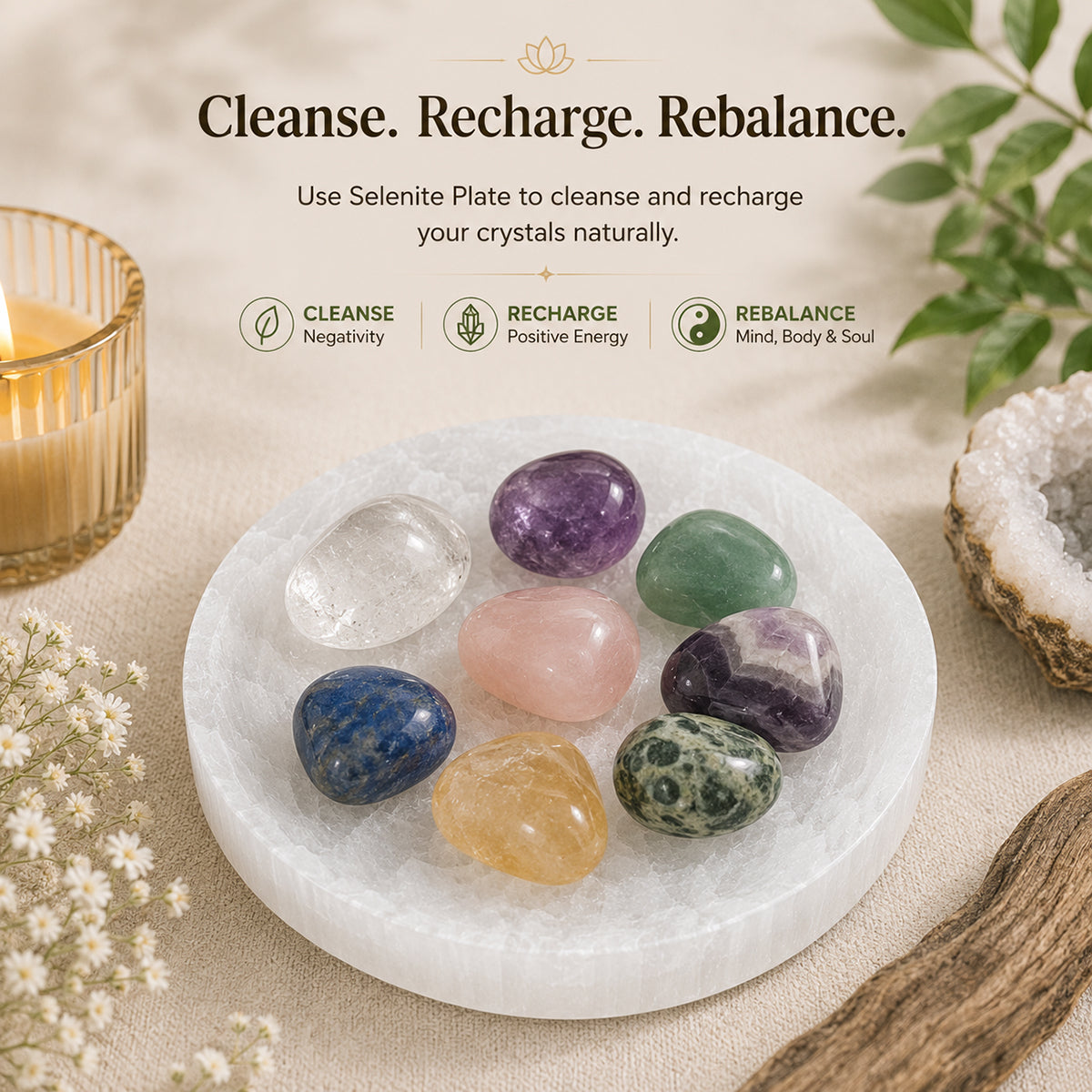 Crystal Charging Plate for Crystal Cleansing, Energy Charging