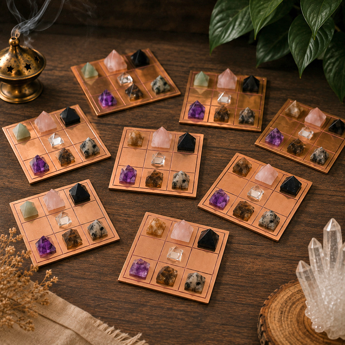 Customized Numerology Pyramid Grid | Natural Crystal Pyramid Grid
