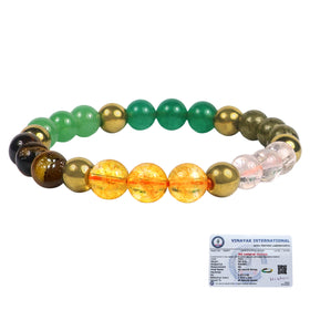 Certified Dhan Yog Bracelet 8 mm Beads Wealth Prosperity Jewelry