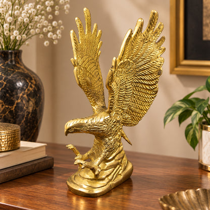 Brass Eagle for Vastu Remedy | Pure Brass Eagle Statue for Home, Office & Shop | Decorative Vastu Eagle Figurine for Strength, Vision, Protection & Positive Energy | Spiritual Home Décor