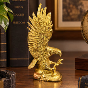 Brass Eagle for Vastu Remedy | Pure Brass Eagle Statue for Home, Office & Shop | Decorative Vastu Eagle Figurine for Strength, Vision, Protection & Positive Energy | Spiritual Home Décor