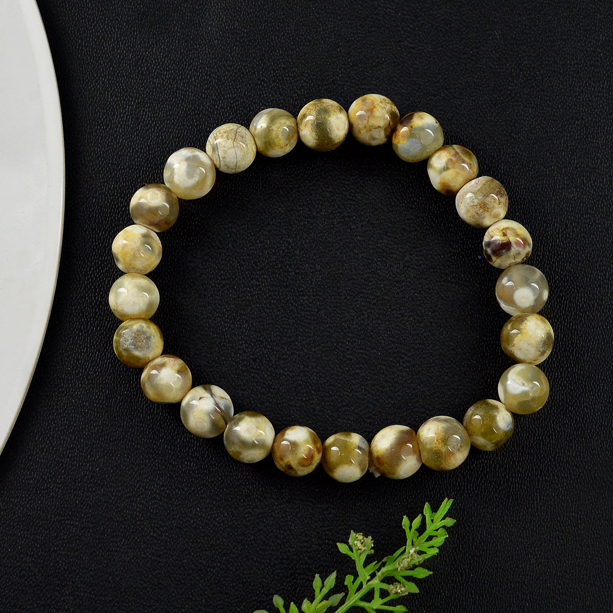 Fire Agate Crystal Bracelet | Natural Healing Gemstone Bracelet for Courage & Passion