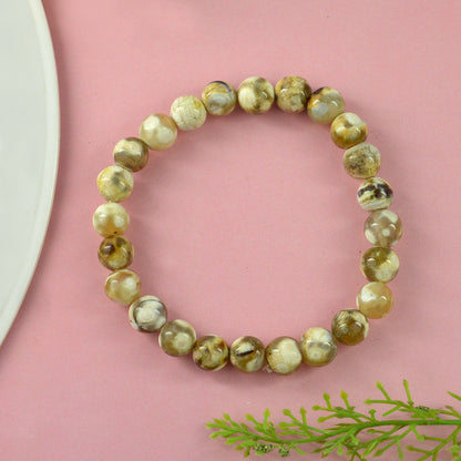 Fire Agate Crystal Bracelet | Natural Healing Gemstone Bracelet for Courage & Passion