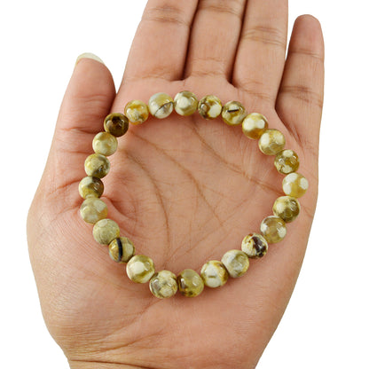 Fire Agate Crystal Bracelet | Natural Healing Gemstone Bracelet for Courage & Passion