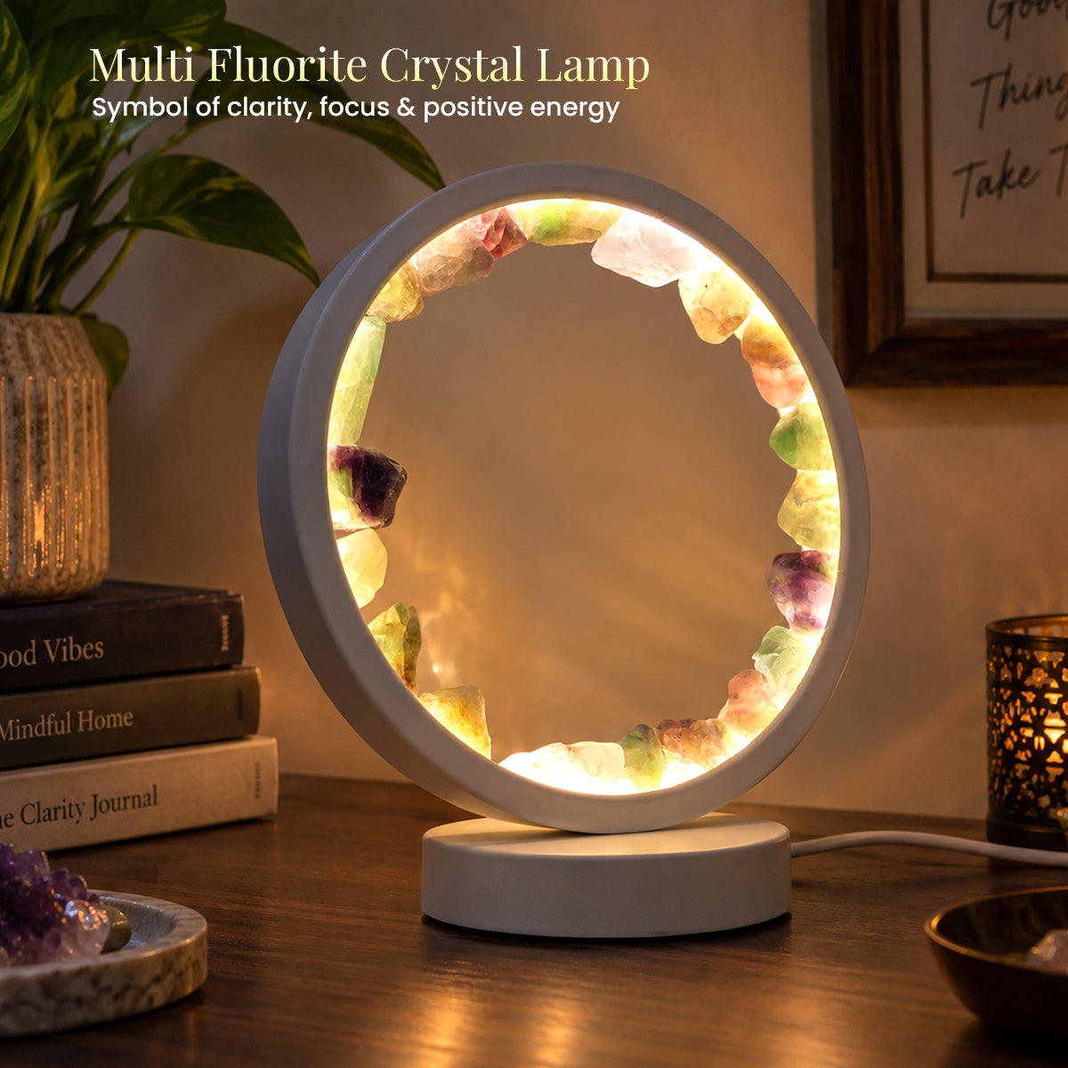 Fluorite Crystal Decorative Lamp with Warm LED Light