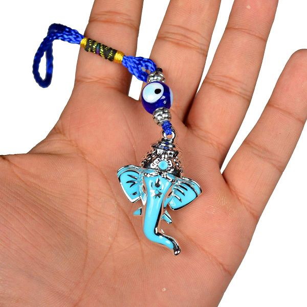 Ganesha with Evil Eye Car, Door & Office Hanging for Protection, Prosperity & Positive Energy